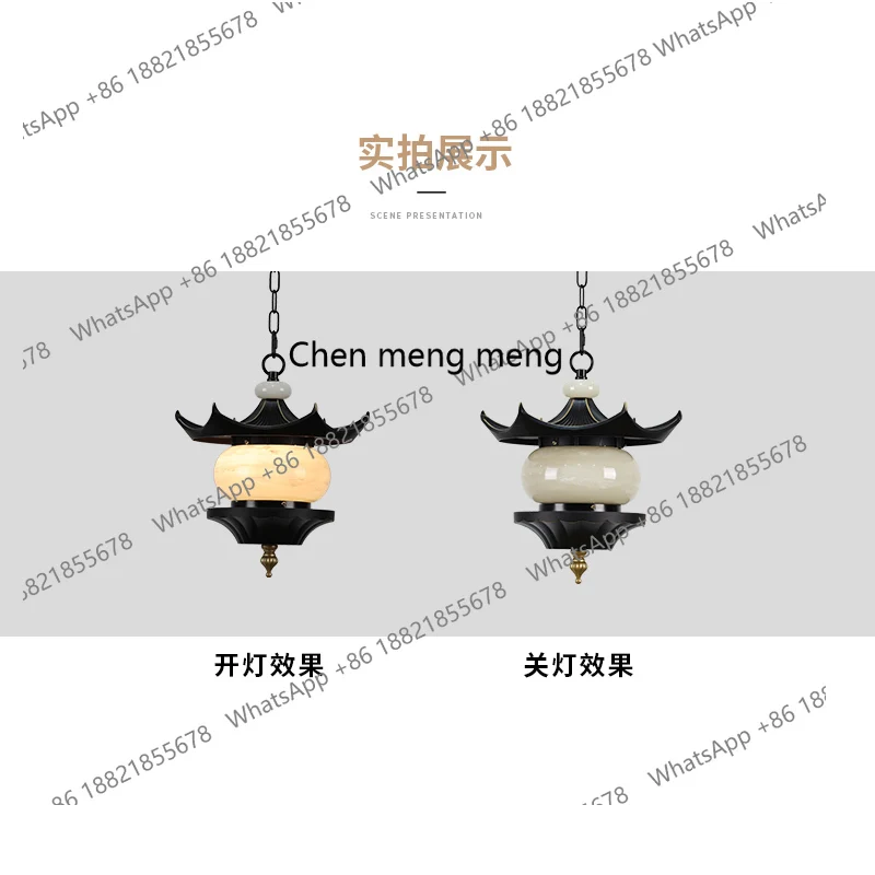 New Chinese-style long corridor chandelier ceiling grape stand gazebo villa eaves outdoor retro court