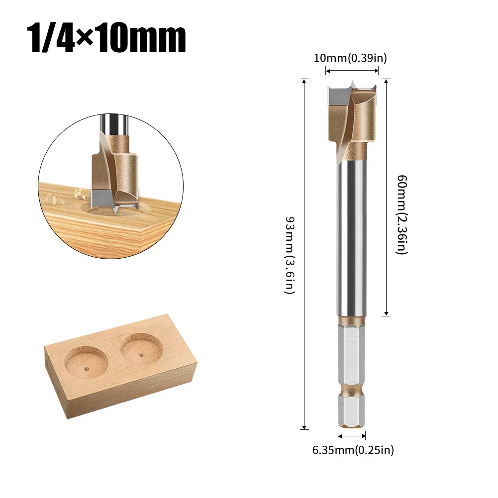 

1Pcs Hexagonal Handle Professional Grade Woodworking Hole Opener Three-tooth Double-edge Hole Opener Wood Slotting
