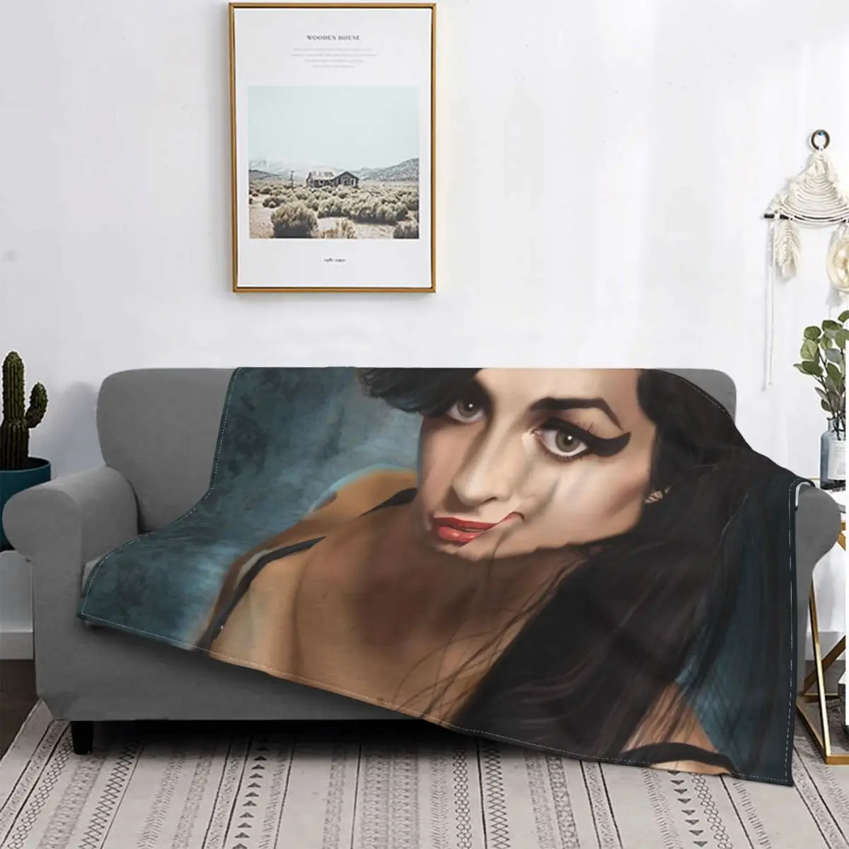 Amy Winehouse Blanket Sheet Flannel High-Grade Faux Fur Throw Machine Washable