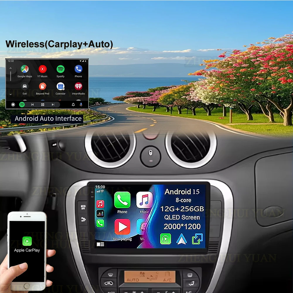 Android 16 CarPlay Auto Car Radio Multimedia navigation video Autoradio Stereo For Citroen C2 C3 2001 2002 2003 - 2010 view 3