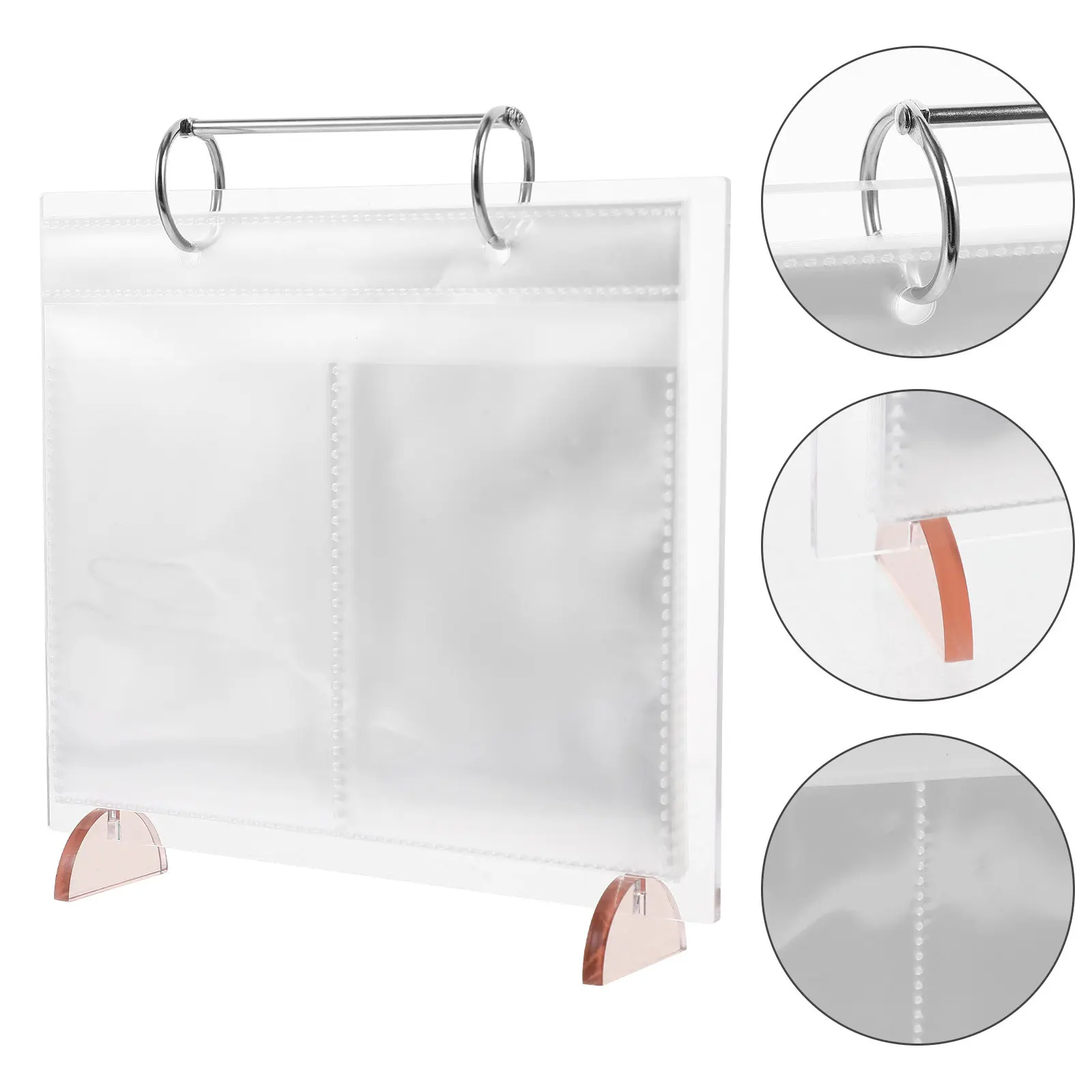 

Desktop Photo Album Stand Reusable Clear Desk Calendar Holder Tabletop Sign Display Holder Multi Functional Storage Organizer