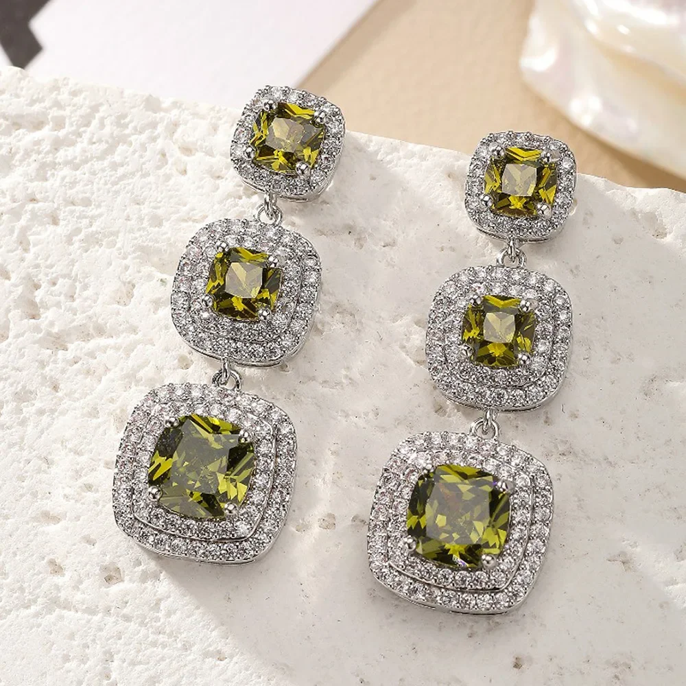 

Soramoore New Luxury Gorgeous Square Drop Earrings For Women Wedding Party Shiny Full CZ Earrings Fashion Jewelry High Quality