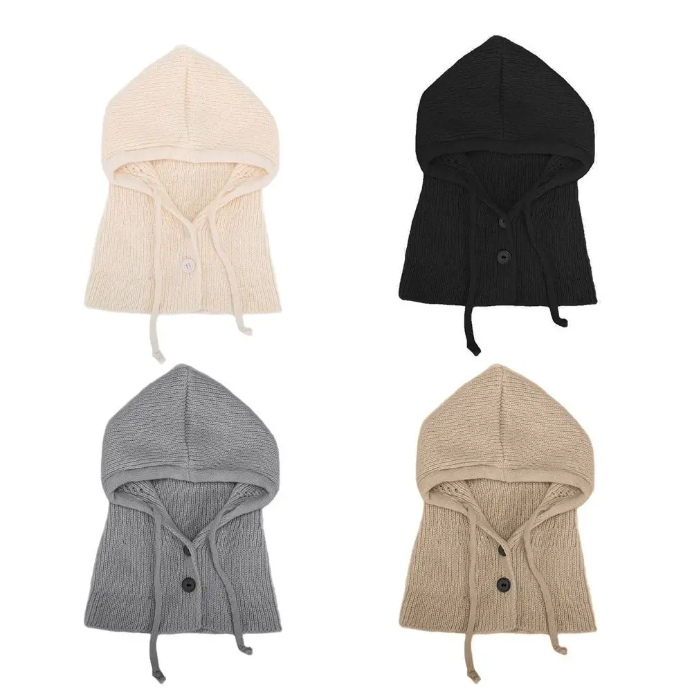 New Windproof Knitted Hat Thermal Insulation Neck Protection Knitted Balaclava Hat Beanie Cap Women