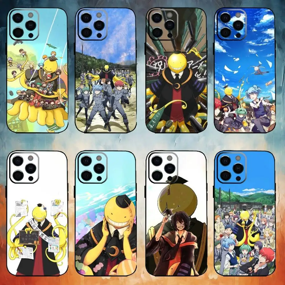 حافظة هاتف للفصل الدراسي على شكل حرف A لهاتف iPhone17,16,15,14,13,12,11 Plus، Pro Max غطاء أسود ناعم