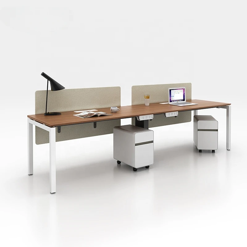 Modern design quality standard size double side office furniture table 2 person staff workstation office work desk