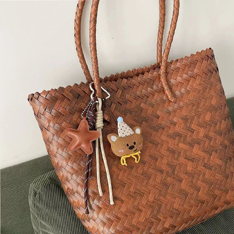 للجنسين حقيبة المعلقات الكرتون أفخم دمية دب دمية ستار مضحك لطيف Kawaii عالية الجودة حقيبة الملحقات سلاسل المفاتيح متعددة الوظائف