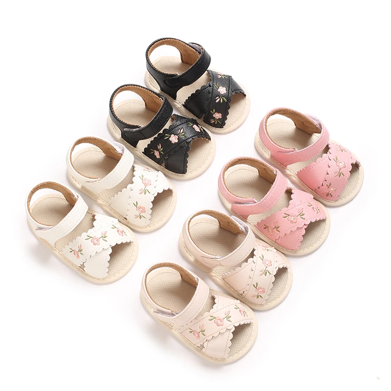 2025 Summer New Girls' Sandals Children's Princess Shoes Embroidered Shoes Girls' Baby Shoes Soft Soled Anti Slip Baby Shoes