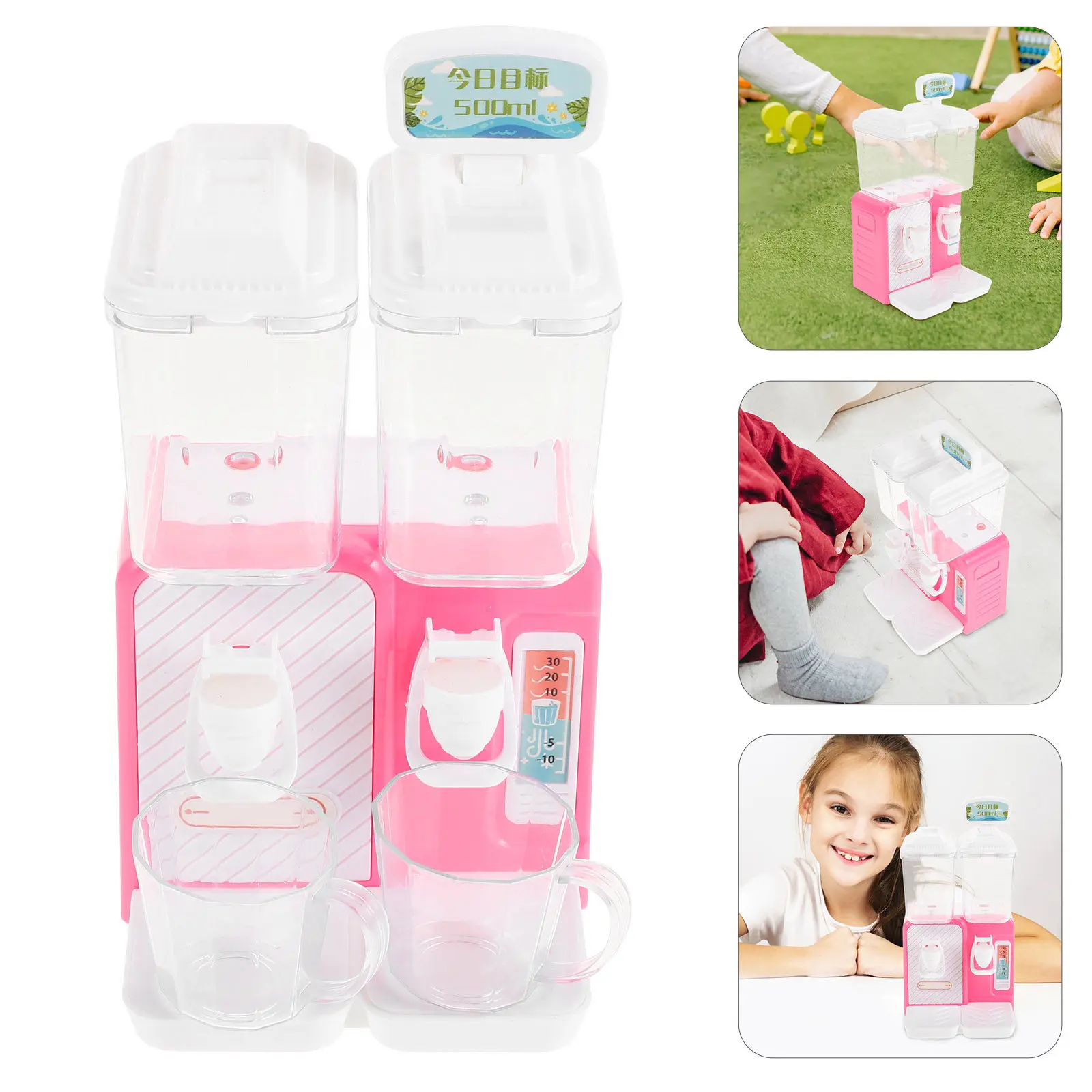 

Мини-диспенсер для воды для детей с двумя выходами, функцией нажатия, реалистичная имитация, развивающая игра, игрушечный кухонный прибор