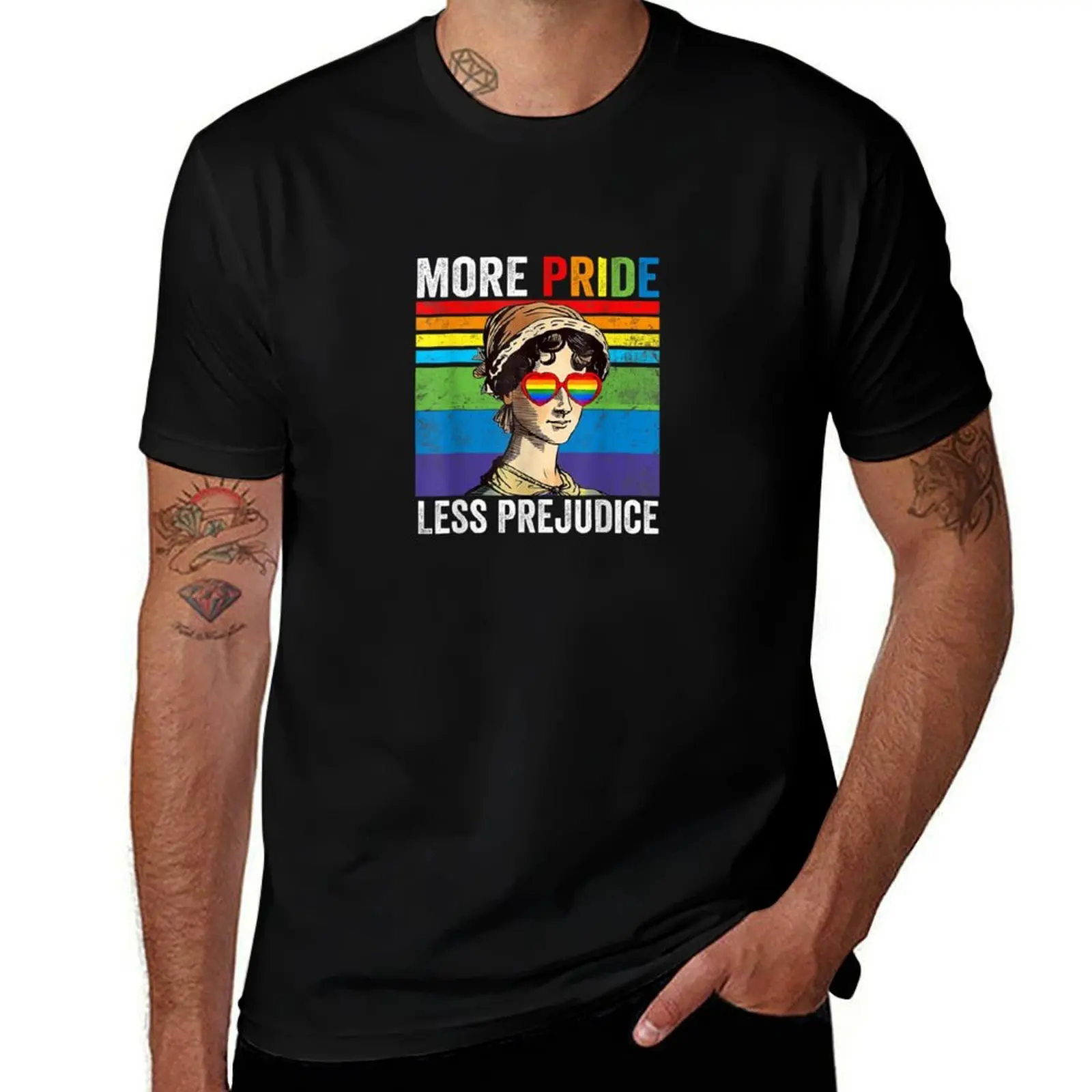 More Pride Less Prejudice Pride Month Funny T-Shirt Outdoor Sports Lightweight Tee T-Shirt
