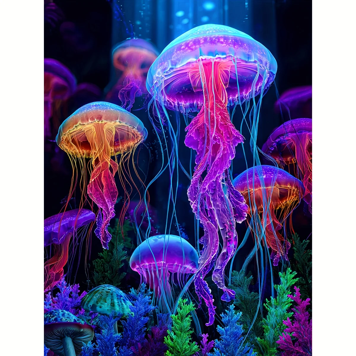

Sea Creatures Luminous Jellyfish 500/1000/1200/2000 PCS Jigsaw Puzzles Family Activity Games for Gameroom Bedroom Home Decor