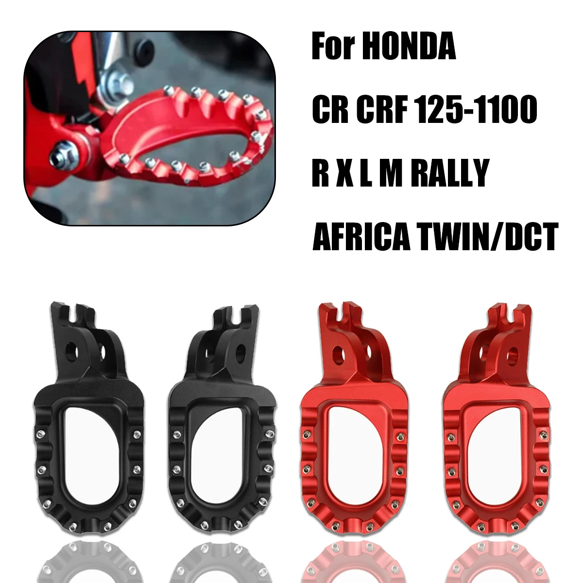 Motorcycle CNC FootRest Footpegs Foot Pegs Pedals For HONDA CRF250R CRF450R CR125 CR250 CRF150R CRF250X CRF450X CRF250L CRF250M