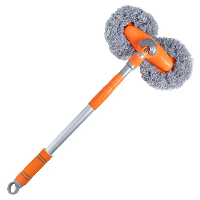 

360° Rotation Car Wash Brush Dual Brush Heads Telescoping Long Handle Car Cleaning Mop Chenille Broom Car Cleaner Accessories