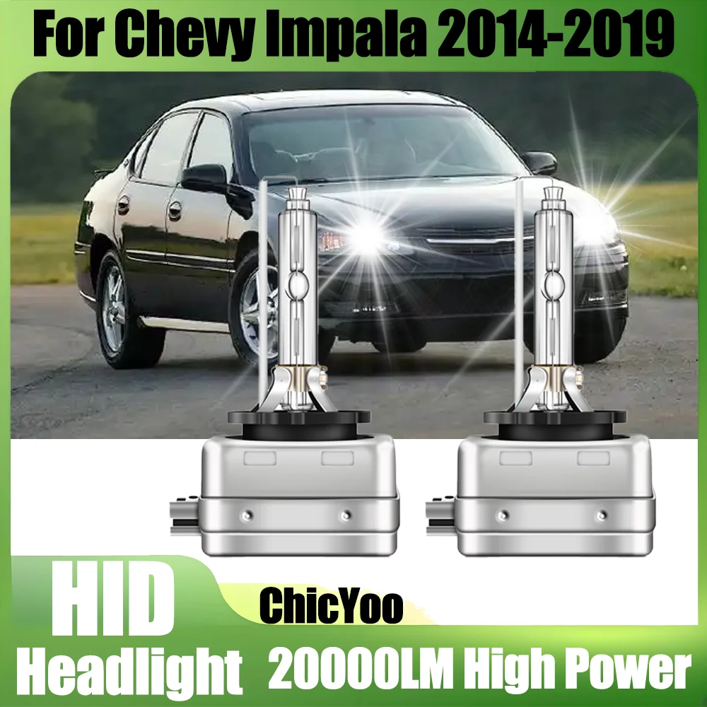 

2 шт., мощные ксеноновые фары D3S HID, 20000LM, ксеноновые фары 6000K, супер белые 12 В, автолампы для Chevy Impala 2014-2019 2015