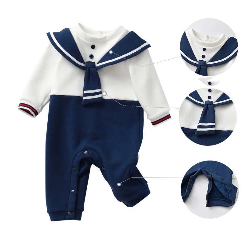 الوليد الصبي السروال القصير الخريف الشتاء بحار طوق المرقعة زائد الصوف طفل الفتيان حللا 0-1Y الفتيات داخلية وزرة #5