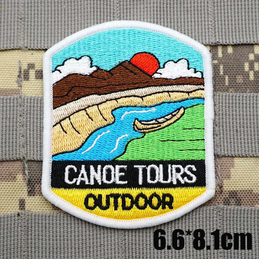 AA86-2 CANOE TOURS outdoor EMBROIDERY PATCH