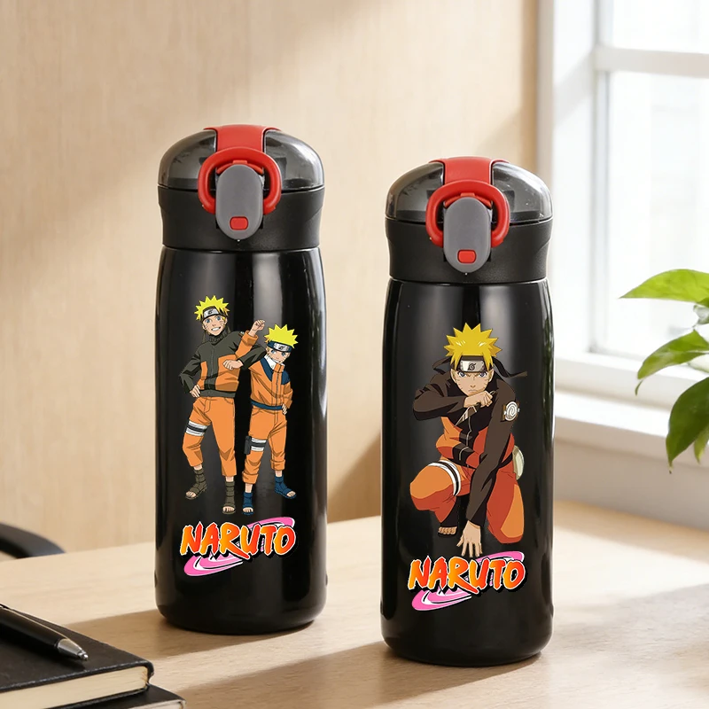 

Термос для мальчиков и девочек с изображением Наруто, 460 мл, из нержавеющей стали, с изоляцией, портативная бутылка для воды с аниме-дизайном, для спорта и активного отдыха, подарок