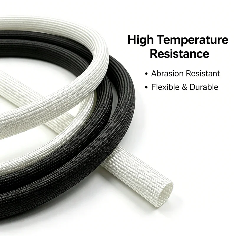 ID1-30mm Fiberglass Sleeve 600Deg.C Flame Retardant High temperature For industry or life Household Harness Insulation Protector
