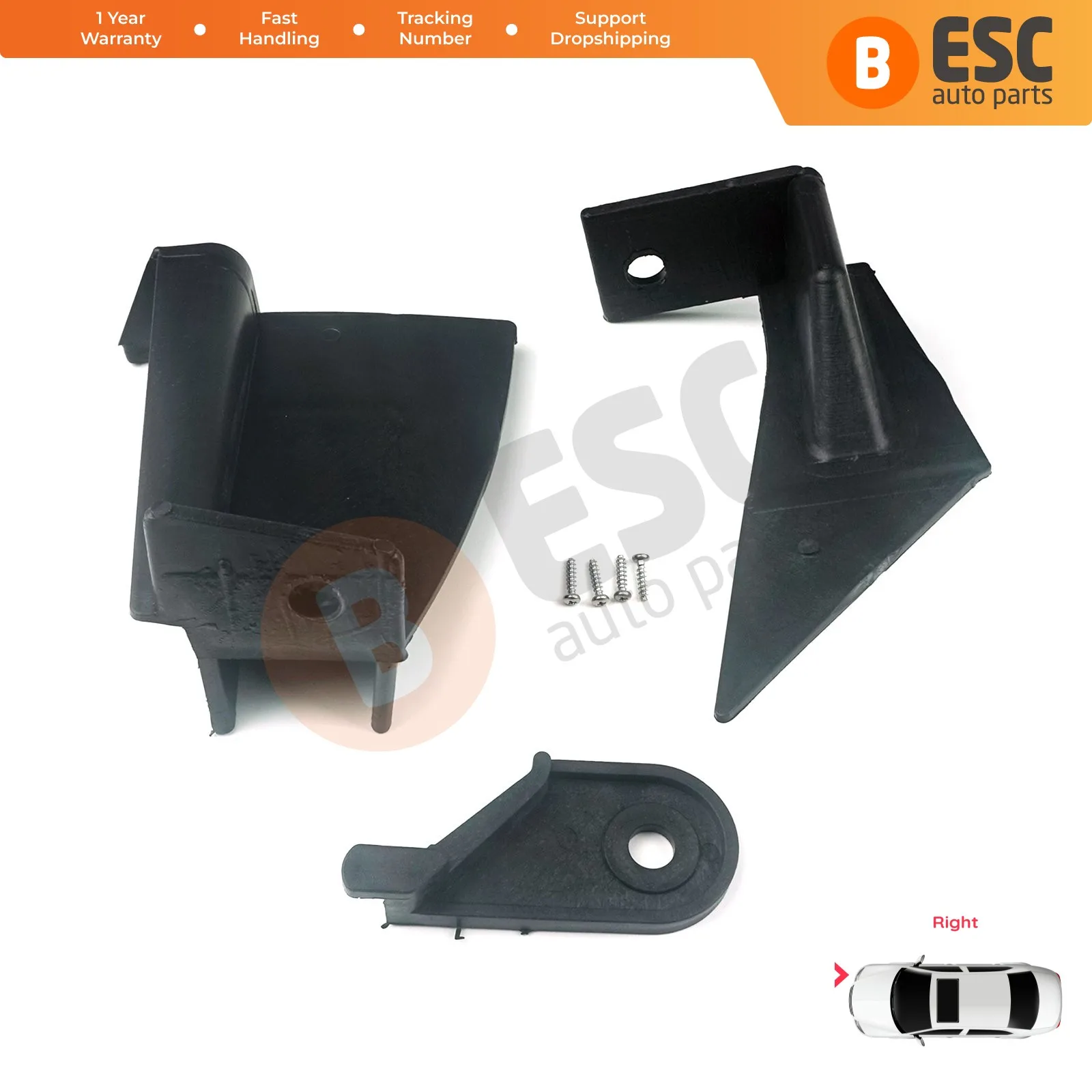 EHL521 Headlight Housing Repair Mount Holder Bracket Tab Clips Kit Right Side for Renault Dacia Lodgy Dokker 2012-On 260102414R