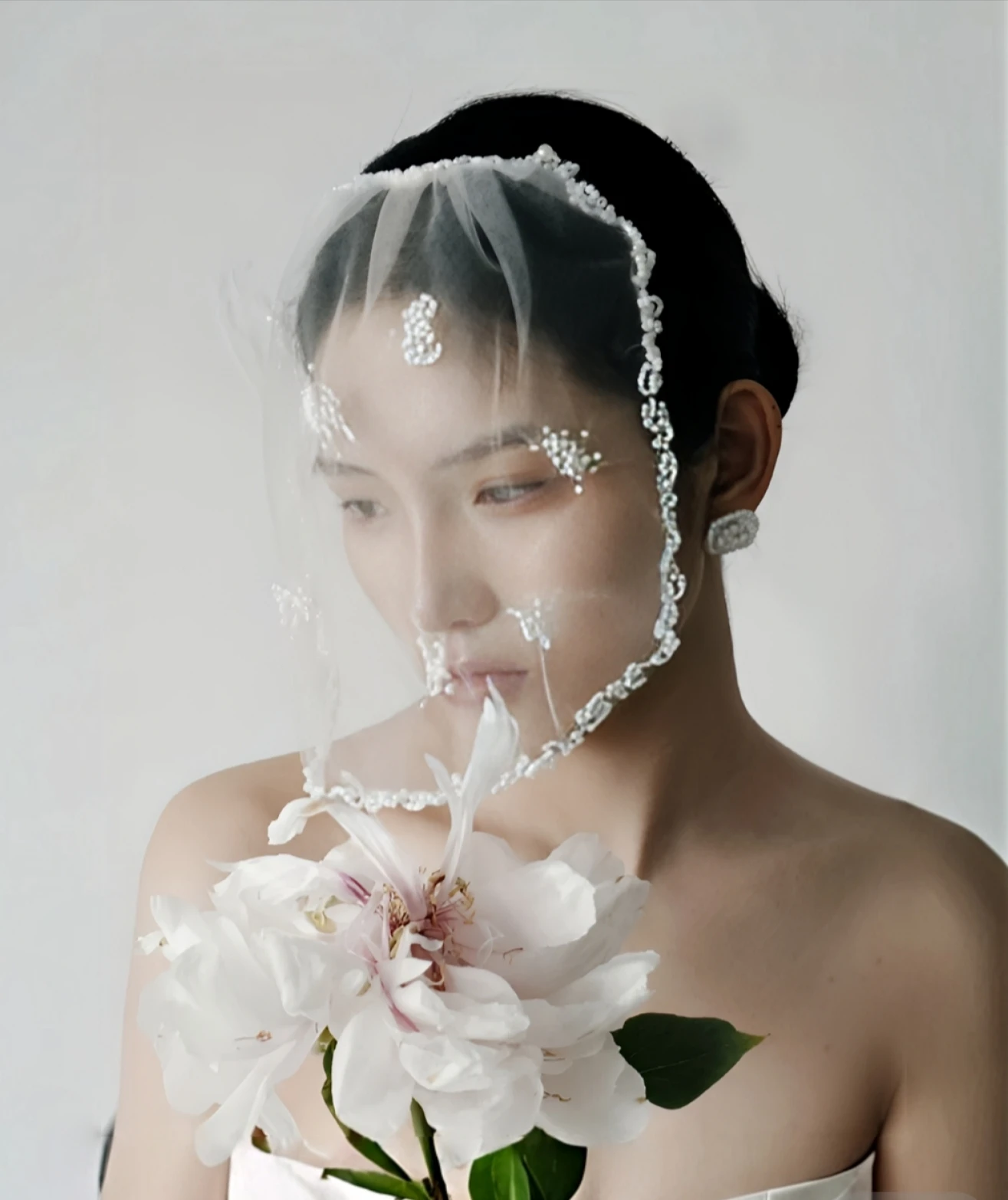 

Bridal Veil Headgear Retro Pearl Veil Unique Niche French Veil Wedding Dress Premium Hair Accessories Atmosphere