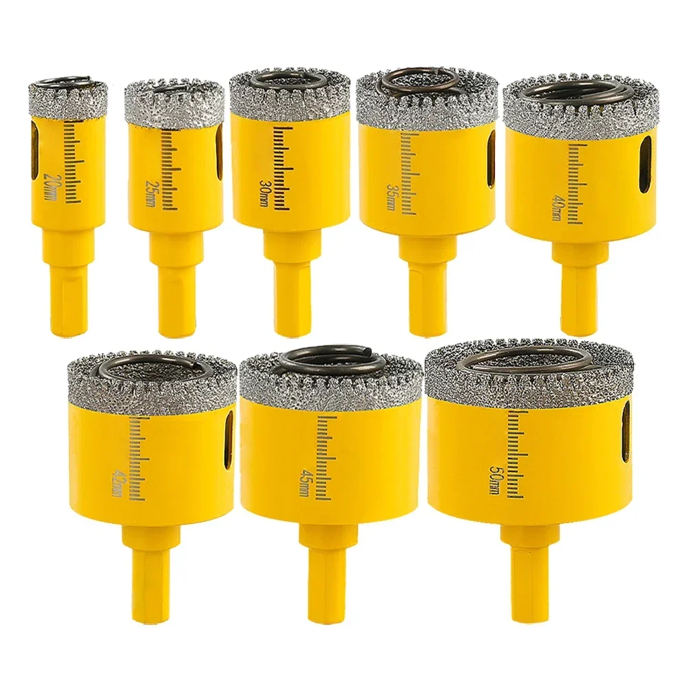 

20-60mm Tile Hole Opener Drilling Tool Granite Tile Marble Concrete Hole Cutter Spring Serrated Hole Opener Power Tools