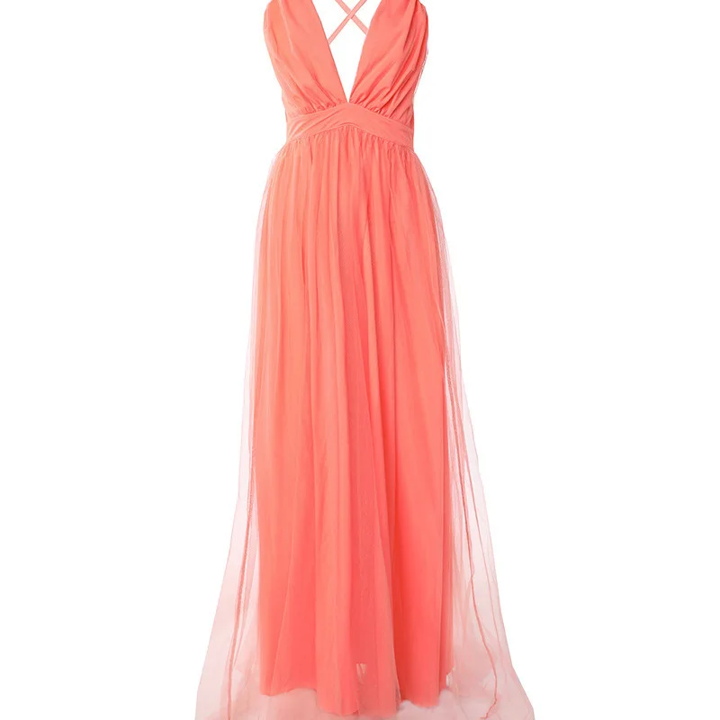 Camisole Dress Backless Sexy Women Party Dresses Spliced V Neck Sleeveless Loose Vestidos Floor Length Summer 2025 Solid - Image 5