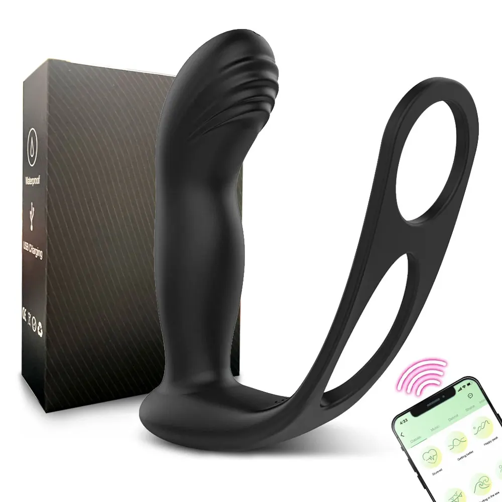 3 In 1 Men Cock Ring Vibrator Sex Toys Wireless Prostate Penis Rings Vibrating Massager Testicular Anal Stimulation Adult Goods