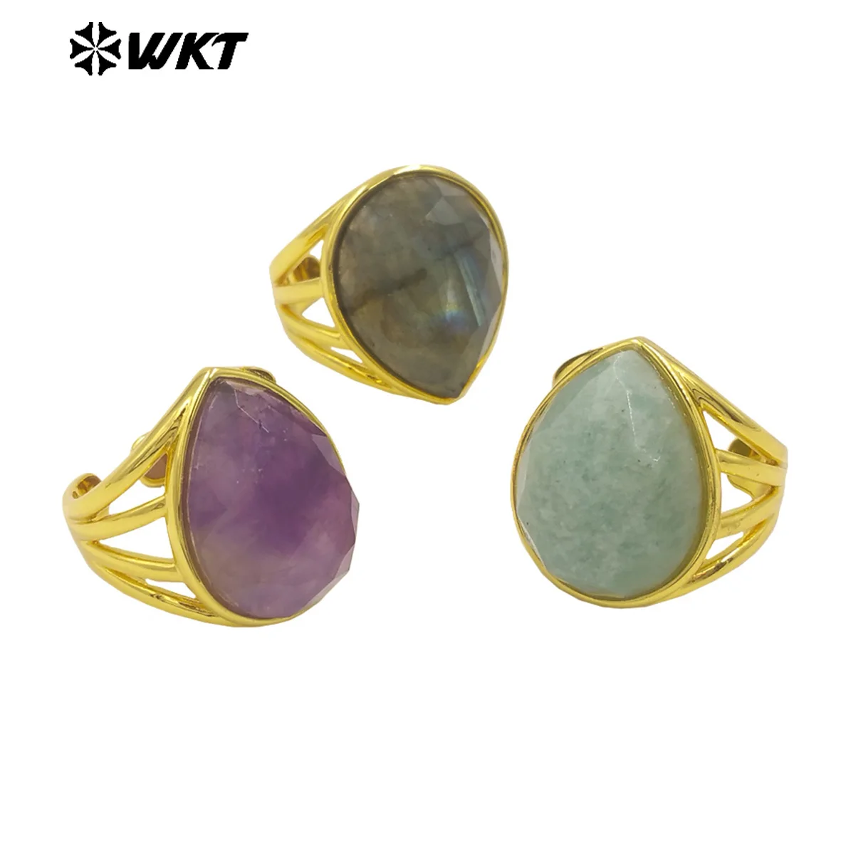 

WT-R425 Wholesale Fashion Gold Bezel Natural Teardrop Stone Ring Amazing Gorgeous 18K Resist Tarnishable Lapis Drop Shape