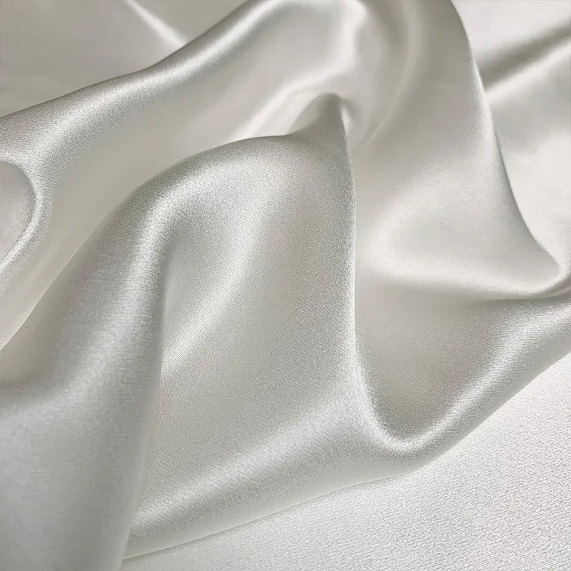 5 Meters 22 Mm Satin Silk Fabric 100% Mulberry Silk Off White Color 95 Gsm Width Sample Test