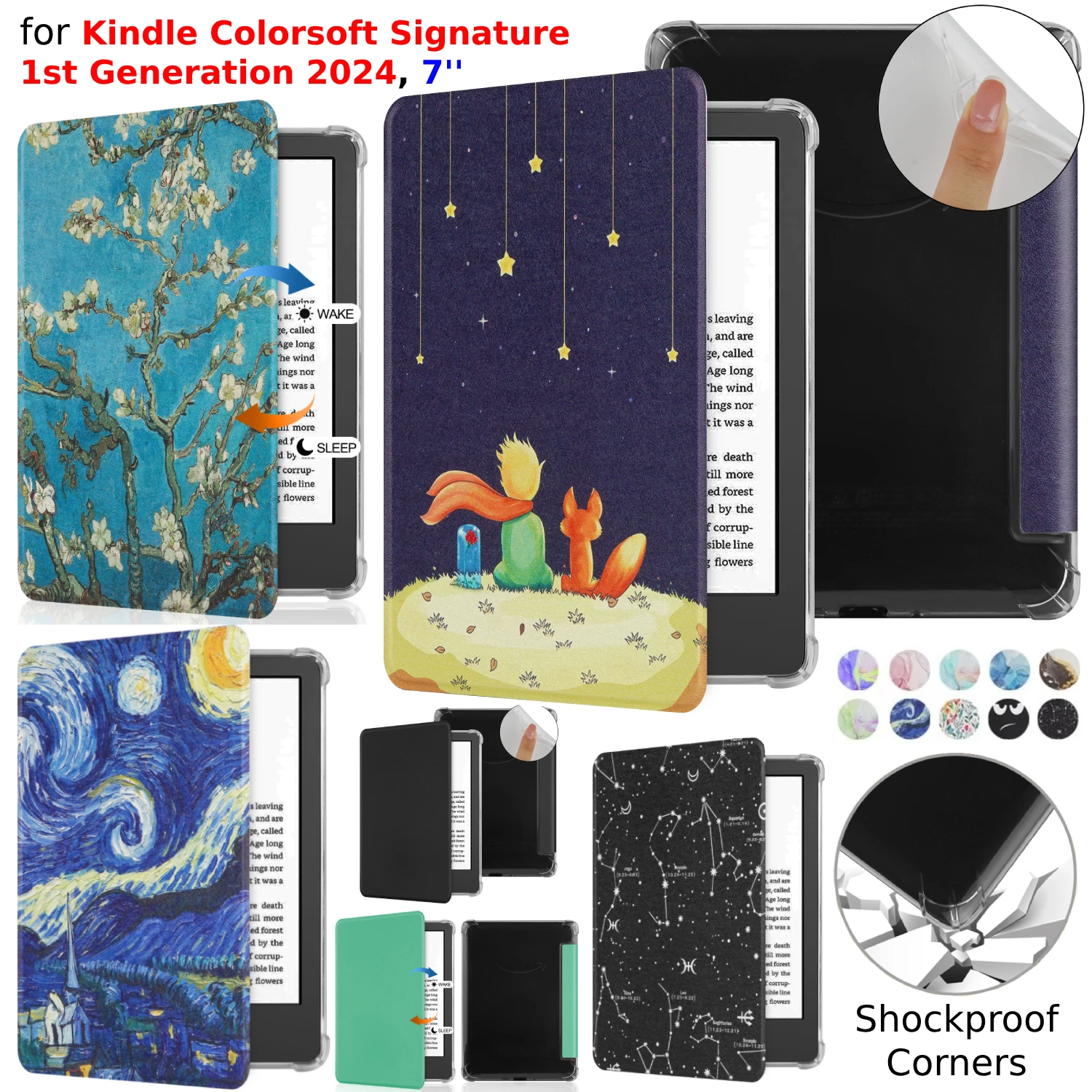 

For Kindle Colorsoft Signature Edition 1st Generation Case 7 inch 2024 Transparent Soft TPU Cover Paperwhite 12th Gen 7'' Funda