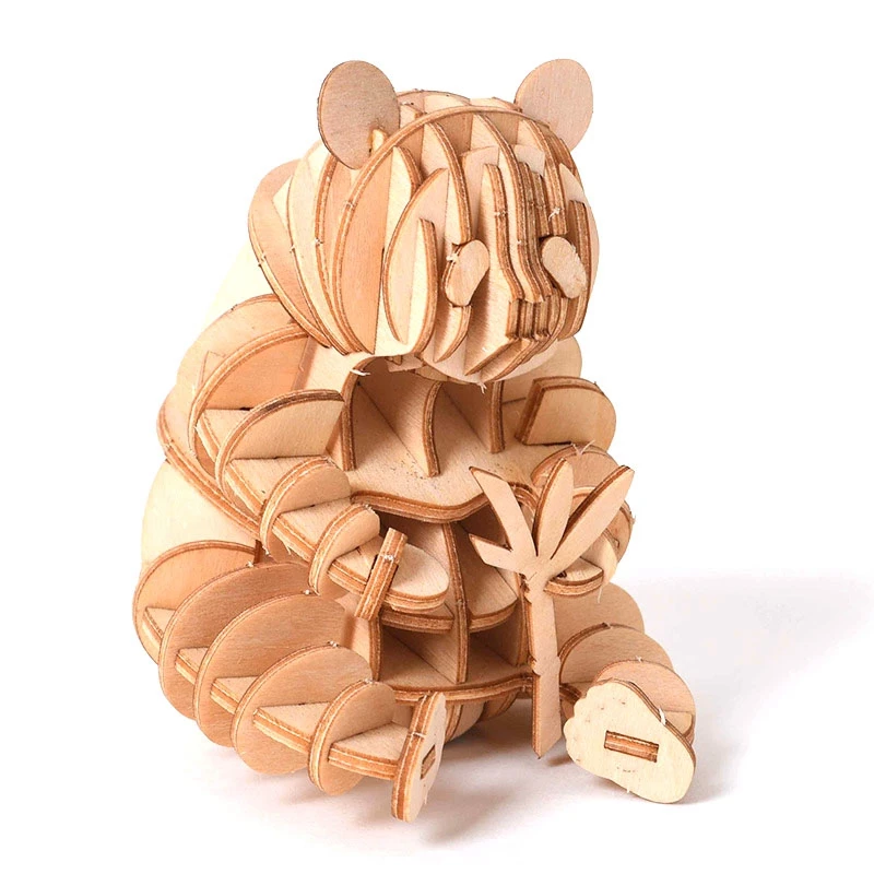 

3D Wooden Puzzle Toy Assembly Model DIY Animal Panda Toys Puzzles Wood Craft Kits Desk Decoration For Children Kid Gift