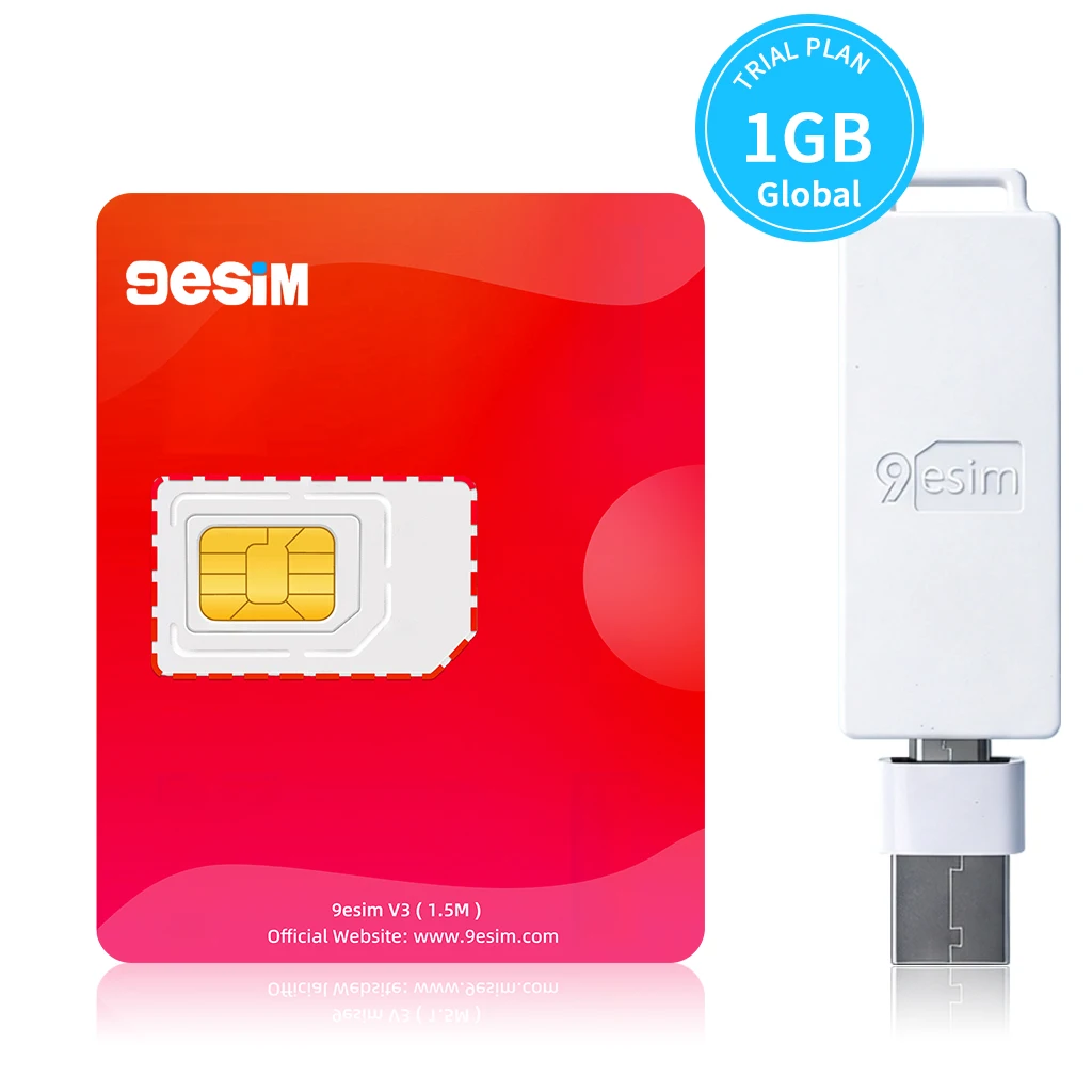 9esim V3 Physische ESIM-Schreibkarte für Mobiltelefone, Unbegrenzter Profil-Download, Kompatibel mit entsperrten ESIM-Mobiltelefonen, Unterstützt STK-Menü