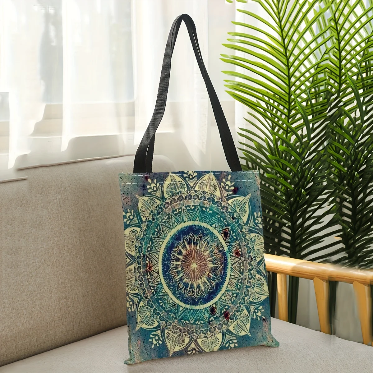 Bohemian Style Retro Mandala Printed Shoulder Bag, All-Match Casual Shopping & Commuting Handbag for Women Tote Bag Handbag