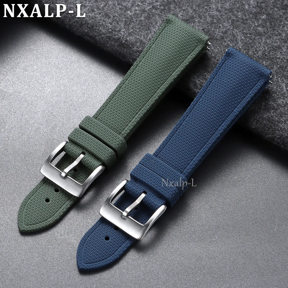 Fluoro Rubber Watch Strap 20mm 21mm 22mm for Omega for Rolex for Seiko FKM Wristband Waterproof Sports Bracelet Quick Release view 3