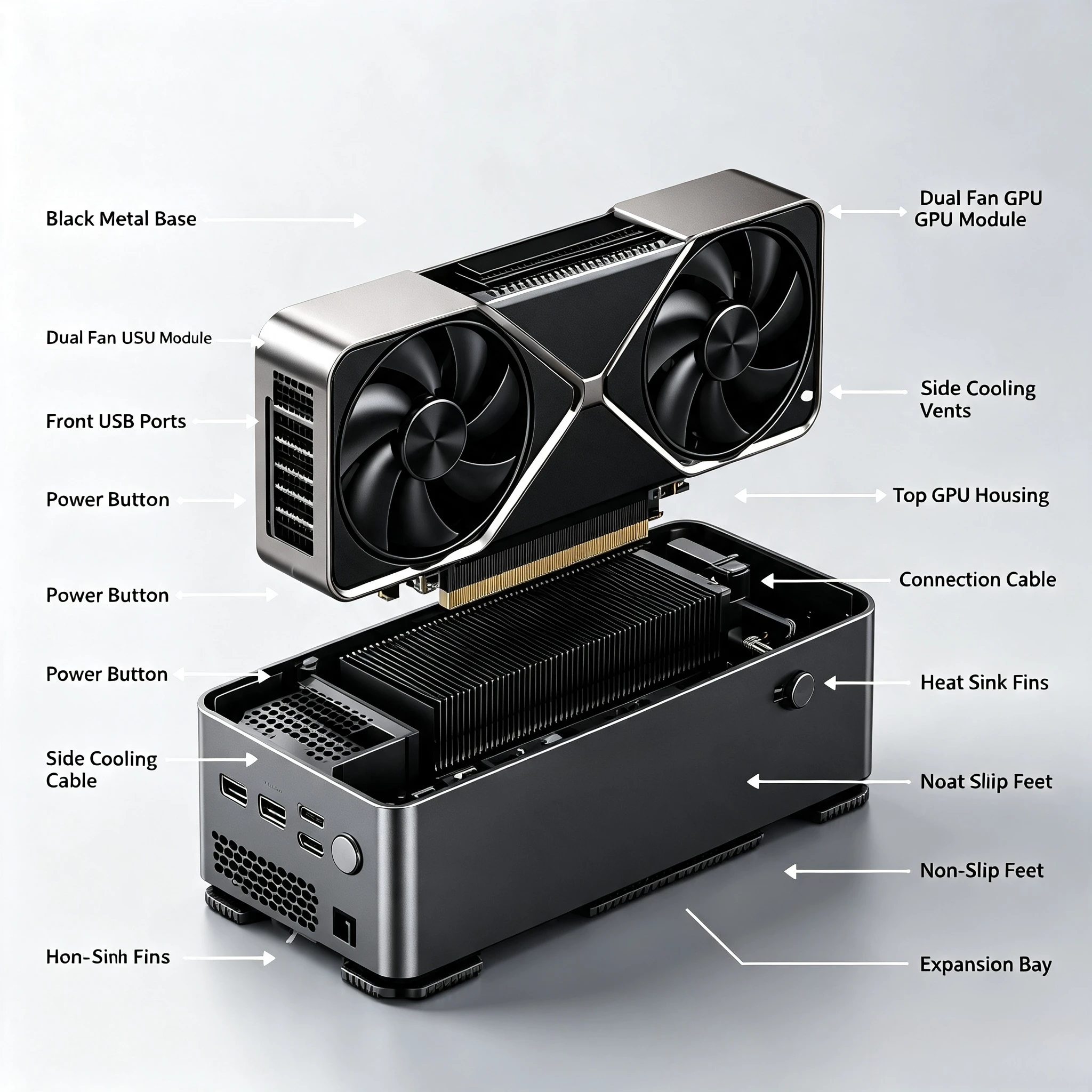 AG03 External Graphics Card Docking Station, USB4 v2.0 Interface, Support Thunderbolt 5, 140W Reverse Power Supply eGPU Dock