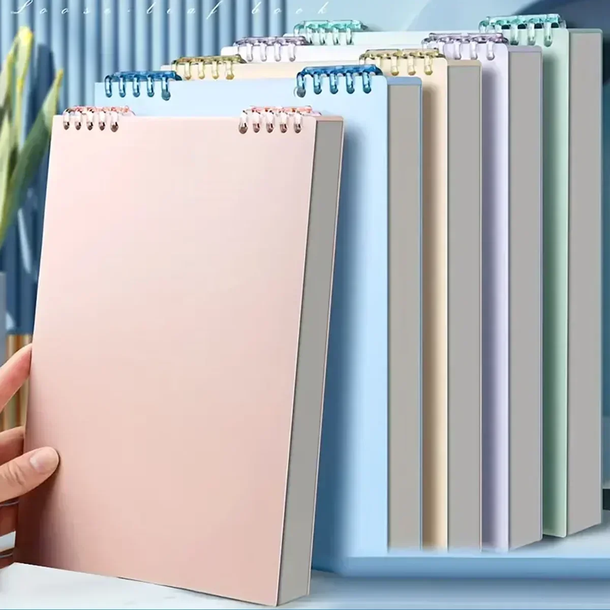 A5 60-sheet Color Notebook Spiral Bound Loose-leaf Notebook with Line Pages Office Stationery for Schools