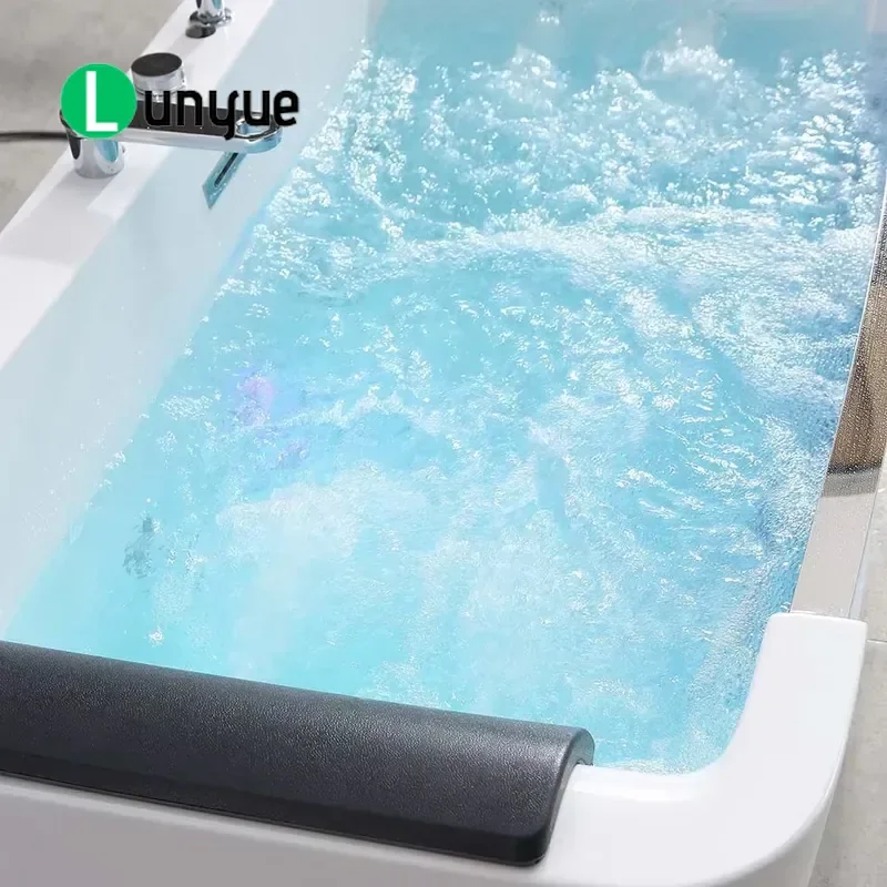Indoor Air Jet Bathtub with Seat Waterfall Spa Bath for Villa Home Relaxation Hydrotherapy Massage Tub
