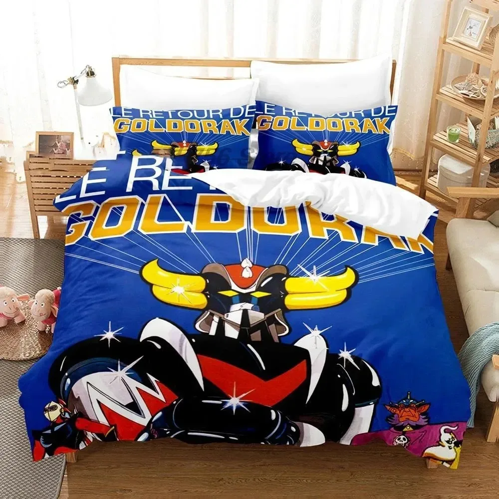 Cartoon Goldorak Grendizer UFO Robo Bedding Set Double Twin King Duvet Cover Comforter Pillowcase Boys Girls Adults Bedroom