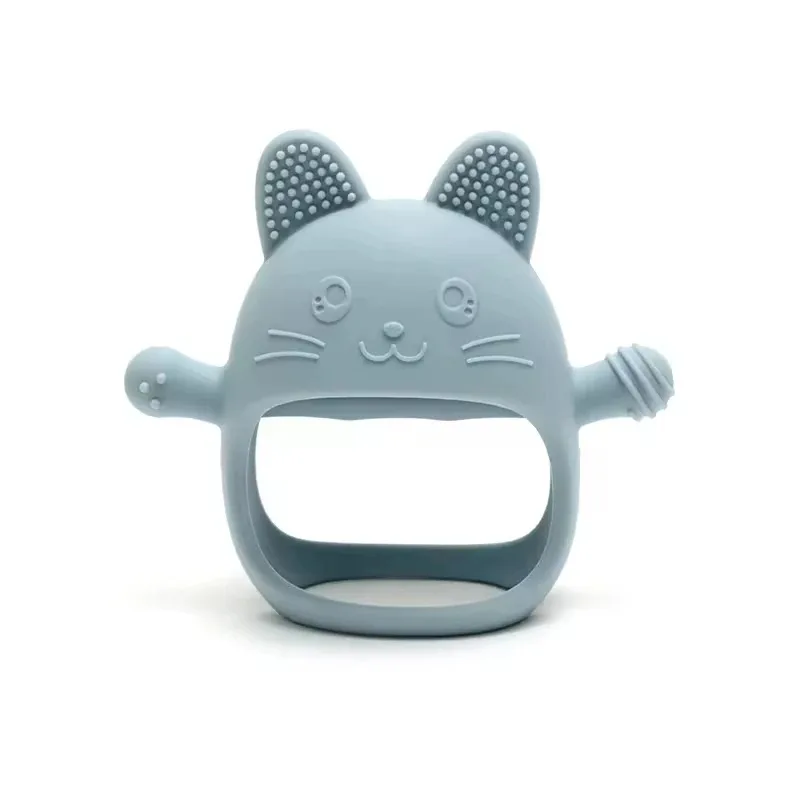 1개 아기 실리콘 치발기 장갑 장난감 BPA 프리 귀여운 동물 모양 유아 치아발육 장난감 치아 관리 신생아 용품