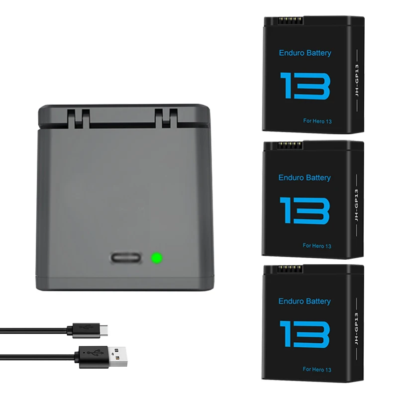 2100mAh Akku für Gopro Hero 13 Black / Go Pro Hero13 Batterien Ladegerät Action-Kamera-Akku für Gopro13 Zubehör