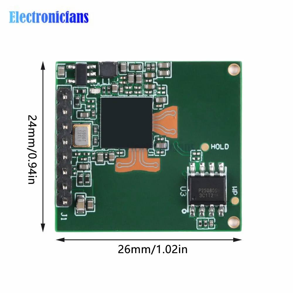 60GHz HLK-LD6002 FMCW radar module human respiratory alarm heart rate detection 600mA 3.3V 1.5m ISM 2T2R PCB 1MB flash