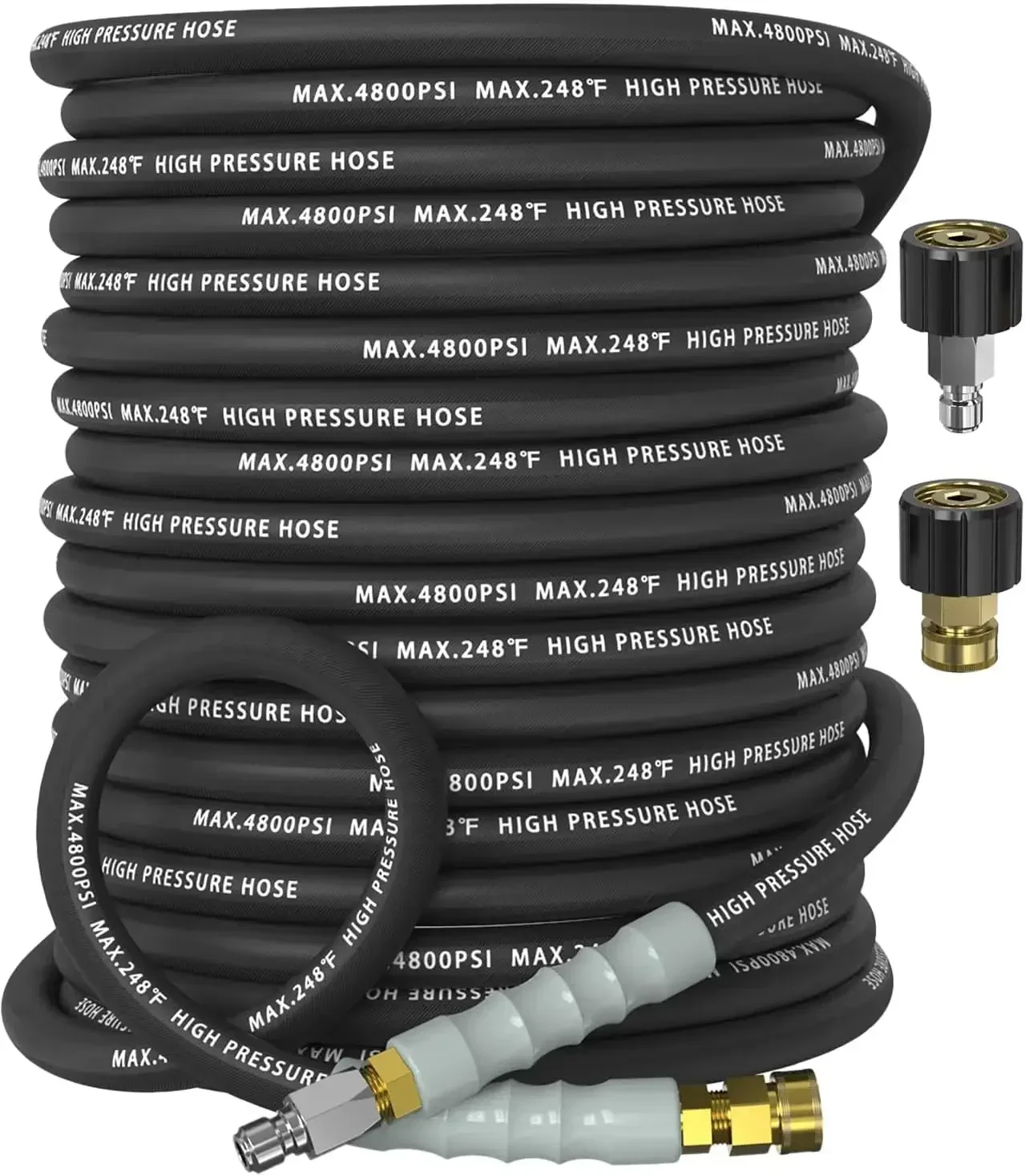 

3/8" Pressure Washer Hose 100FT 4800 PSI, Kink Resistant Steel Braided Layer & NonMarking Rubber for Hot/Cold Water