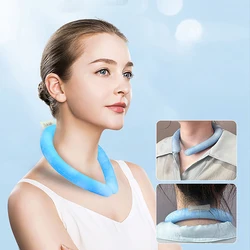 1pc Neck Cooling Ring Neck Massager Summer Cooler Rings Cool Tube Collar anello di raffreddamento del collo riutilizzabile tubo per cuscino di ghiaccio