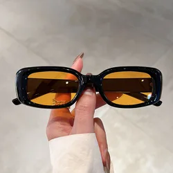 KAMMPT Vintage Rectangle Men Women Sunglasses Fashion Ins Popular Candy Color Shades Eyewear Trendy UV400 Protection Sun Glasss