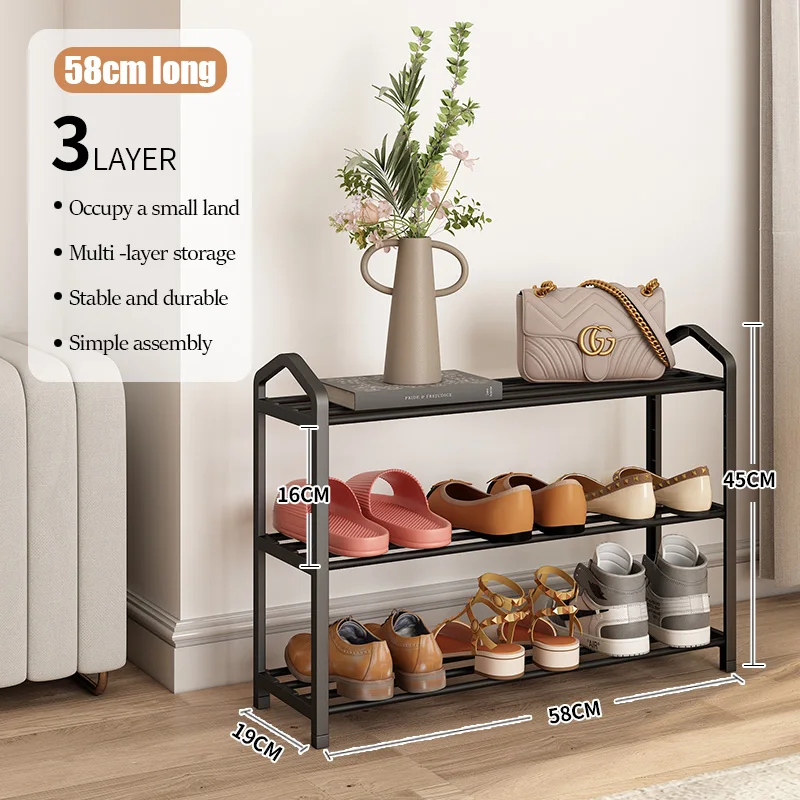 

Modern home assembly iron shoe rack 3-layer shelf shoe rack storage rack