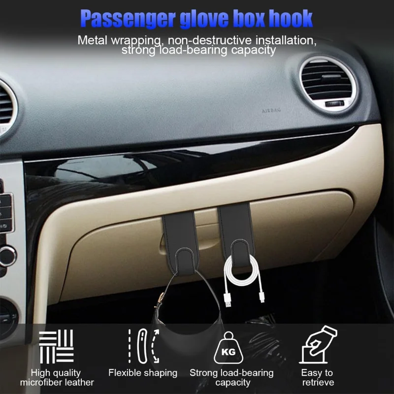 

1pcs Car Passenger Mounted Hook Multi Functional Card In Storage Hook High Load Bearing Glove Box Storage Hook Car Accessory