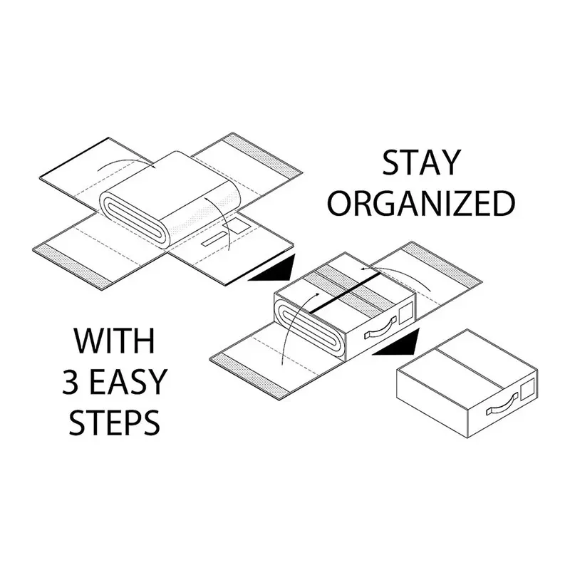 1 قطعة ملاءة سرير المنظمون تخزين صندوق قابل للطي لخزانة الكتان طقم سرير الحاويات لبطانية المعزي وسادة مكعب مع الفوز #5