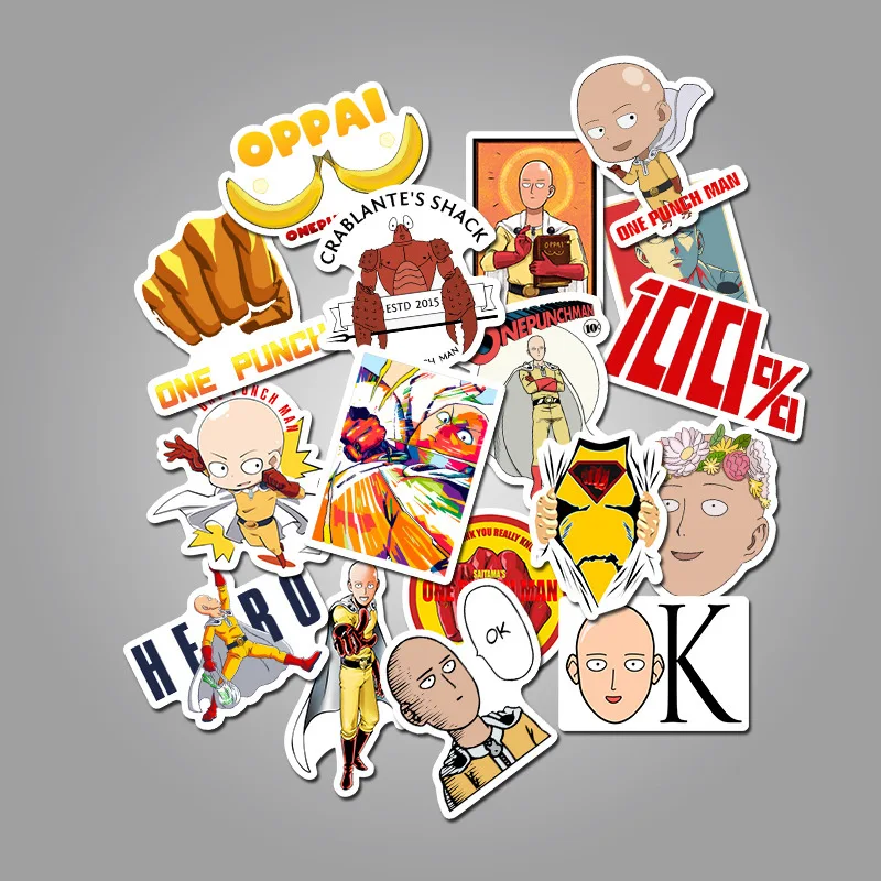 49pcs/set ONE PUNCH-MAN Stickers Saitama Genos Sticker One Punch Man Laptop Computer Bike Car Letter Stationery Stickers