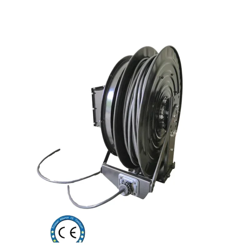 

Spring-loaded cable reel metal