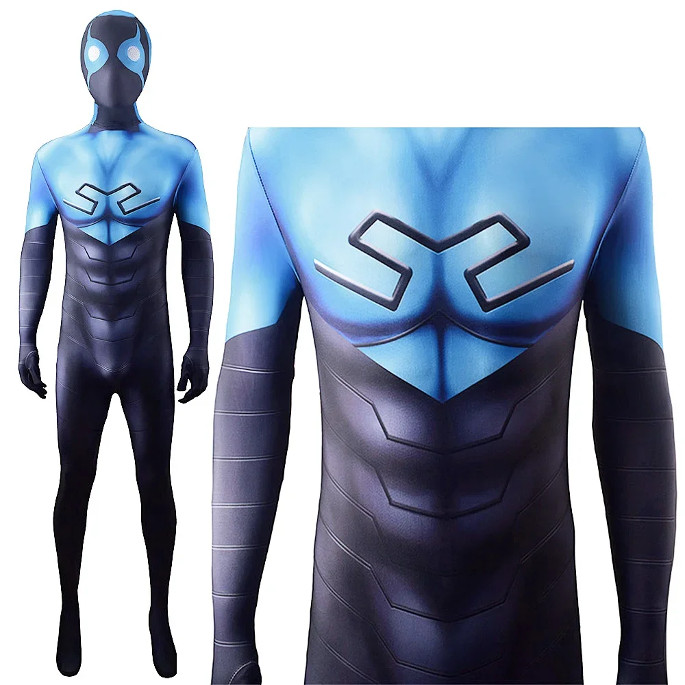 Costume da scarabeo blu Cosplay Costume di Halloween in spandex Costume da supereroe Zentai di scarabeo blu per bambini adulti