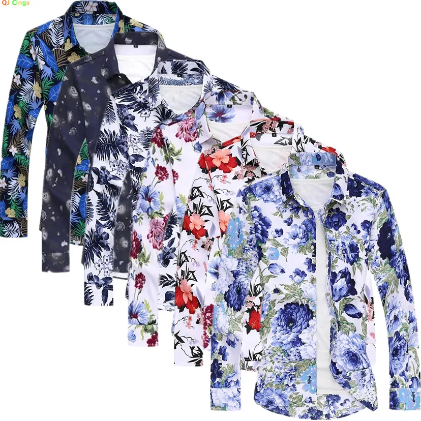 

Asian Size Men's Long-sleeve Printed Shirt, Spring / Autumn Single-breasted Lapel Shirts, Fashion Casual Top Camisa New 2026